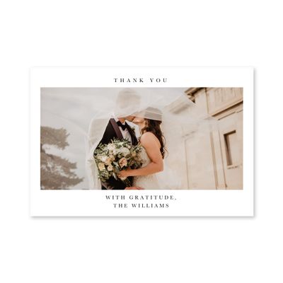 WEDDINGSTAR Custom Printed Photo Thank You Cards - Timeless Snapshot - Horizontal (Pack of 50)