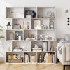 Giantex 5-Tier Geometric Bookshelf White, 62.5" Tall Wood S-Shaped Bookcase with Anti-Tipping Device, Floor Standing Display Shelf for Bedroom, Living Room, Study view 4