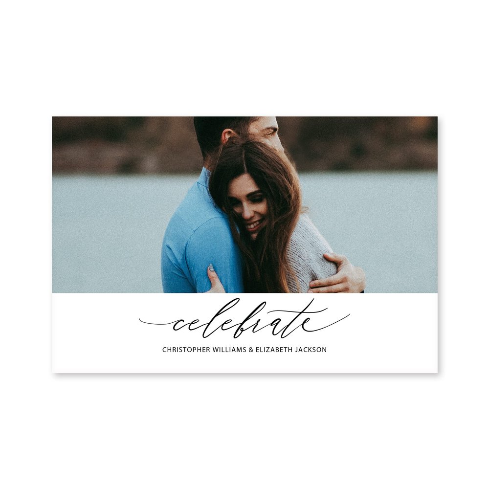 WEDDINGSTAR Custom Printed Photo Wedding Invitations - Scripted Beginnings - Horizontal (Pack of 60)