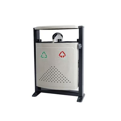 CHICKEN Hotel Trash Can Outdoor Galvanized Trash Can with Ashtray Trash Can Classification Trash Can Suitable for Shopping Mall Street Use Park Recycling Bin