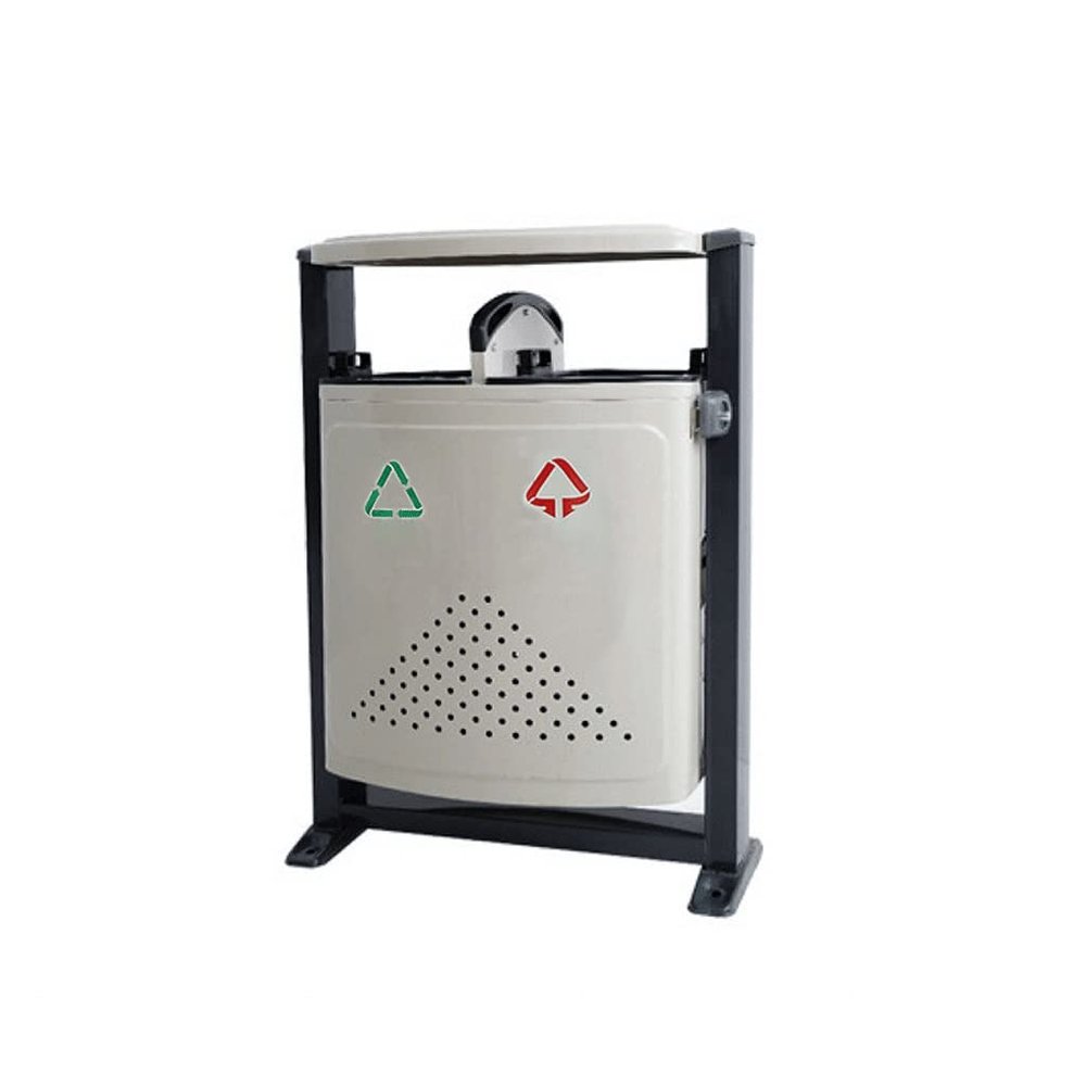 CHICKEN Hotel Trash Can Outdoor Galvanized Trash Can with Ashtray Trash Can Classification Trash Can Suitable for Shopping Mall Street Use Park Recycling Bin