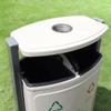 CHICKEN Hotel Trash Can Outdoor Galvanized Trash Can with Ashtray Trash Can Classification Trash Can Suitable for Shopping Mall Street Use Park Recycling Bin view 4