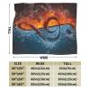 ADovz Water and Fire Music Note Blanket Flannel Throw Blankets for Kids Boys Men Women Couch Bed Sofa Birthday 80 * 60 view 2