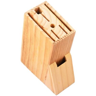 Kichvoe Wood Knife Holder Multipurpose Kitchen Cutter Stand Countertop Organizer with Wide Slots for Household Knife Storage 7.87X5.82X2.48 Inch