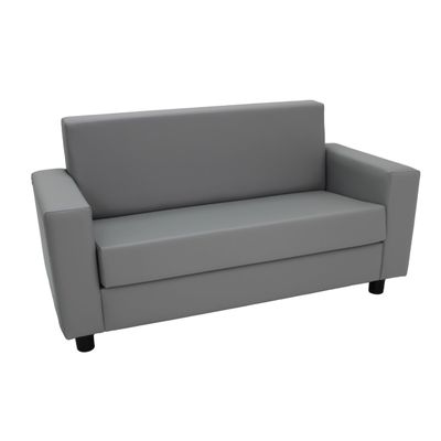 Factory Direct Partners SoftScape Inspired Playtime Classic Reading Sofa, Children's Commercial-Grade Upholstered Furniture for Home, Daycare, Preschool, Library Comfy Modern Design - Grey, 14473-GY