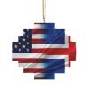 Iceland America Flag Fashion Building Brick Block Puzzle Lozenge Shaped Orange Uv Printed for Indoor Outdoor Suitable for Various Festivals view 1