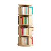 Rotating Bookshelf, 4 Tier 360 Bookcase Corner PVC Wood-Plastic Board Organizer Display Cabinet for Office Home Living Room Study view 1