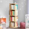 Rotating Bookshelf, 4 Tier 360 Bookcase Corner PVC Wood-Plastic Board Organizer Display Cabinet for Office Home Living Room Study view 2