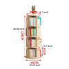 Rotating Bookshelf, 4 Tier 360 Bookcase Corner PVC Wood-Plastic Board Organizer Display Cabinet for Office Home Living Room Study view 3