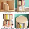 Rotating Bookshelf, 4 Tier 360 Bookcase Corner PVC Wood-Plastic Board Organizer Display Cabinet for Office Home Living Room Study view 4