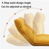 ESRADA Folding Floor Gaming Chair 5-Poistion Cushioned Adjustable Floor Lazy Sofa Chair W/Breathable Skin-Friendly Fine Velvet Cotton for Reading Gaming Meditating Light Gray-2 view 4