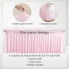 2 Packs Pink Table Clothes for 6 Foot Rectangle Tables, One-Piece Wrinkle Resistant Stretch Spandex Table Covers with Skirt for Event Banquet Wedding Birthday Party view 2