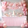 2 Packs Pink Table Clothes for 6 Foot Rectangle Tables, One-Piece Wrinkle Resistant Stretch Spandex Table Covers with Skirt for Event Banquet Wedding Birthday Party view 4