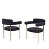 Best Master Furniture Harmonique Black Boucle Fabric Metal Arm Chairs (Set of 2) view 1