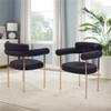Best Master Furniture Harmonique Black Boucle Fabric Metal Arm Chairs (Set of 2) view 2