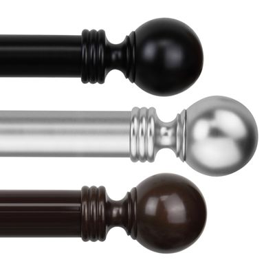 A & F Rod Dcor - Sphere 1.5" Custom Cut Curtain Rod 22FT - Cocoa