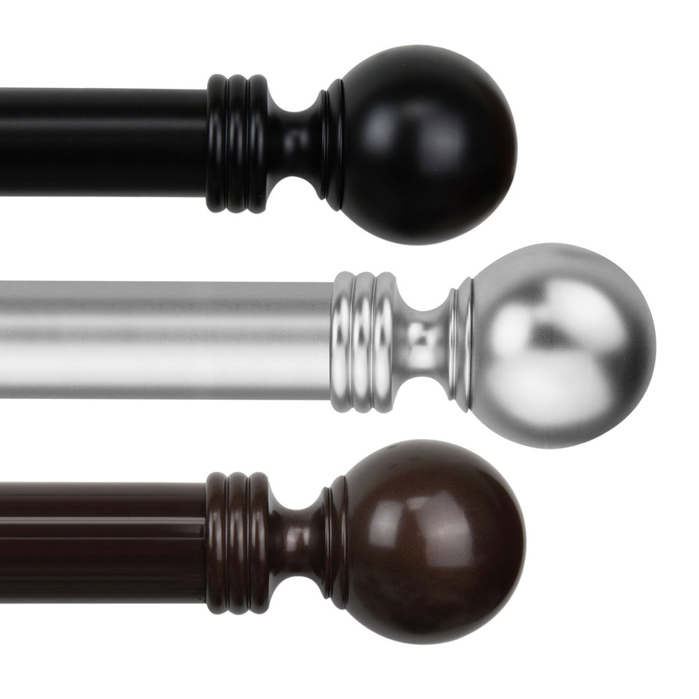 A & F Rod Dcor - Sphere 1.5" Custom Cut Curtain Rod 22FT - Cocoa