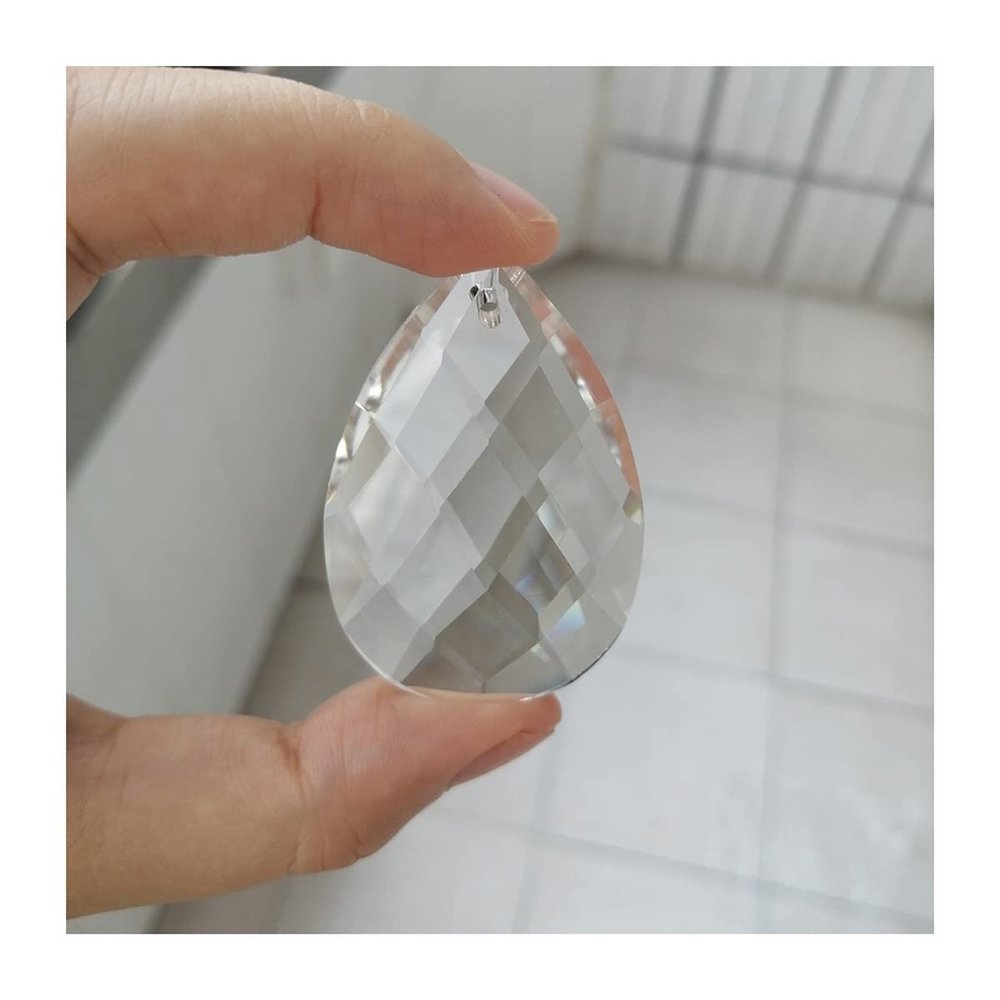 Chandelier Crystal Prisms Pendants 2pcs 50mm Clear Grid Crystal Prisms Pendant Chandelier Lamp Accessories Chandelier Crystal Prisms Pendants