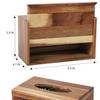CATORY Tissue Box Cover, Acacia Wood Tissue Box Cover Rectangle, Tissue Box Holder Rectangular Covers Your Tissues, Decorative Tissue Box Cover with Slide-Out Bottom view 2