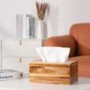 CATORY Tissue Box Cover, Acacia Wood Tissue Box Cover Rectangle, Tissue Box Holder Rectangular Covers Your Tissues, Decorative Tissue Box Cover with Slide-Out Bottom view 4