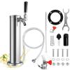 Single Beer tap Tower with 1/4 Barb, 3'' Draft Kegerator Tap Tower Stainless Steel Keg Tower Parts Stainless Core Self-Closing Beer Faucet Brewing Tower Dispenser with Pre-assembled Beer Lines Kit view 1