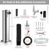 Single Beer tap Tower with 1/4 Barb, 3'' Draft Kegerator Tap Tower Stainless Steel Keg Tower Parts Stainless Core Self-Closing Beer Faucet Brewing Tower Dispenser with Pre-assembled Beer Lines Kit view 3