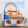 Loccor 92''x70'' Amusement Park Ferris Wheel Tapestry Roller Coaster Fantasy Pacific Park Wall Hanging Background for Kids Adults Party Supplies Living Room Bedroom Decor view 3