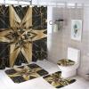 ZGDPBYF Black Gold Geometry 3 Piece Bath Mats Geometric 3D Five-Pointed Star Waterproof Non Slip Bath Mat Set, Washable Rug for Bathroom,-3-Piece Set view 2