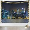 Loccor 118''x78'' New York City Aerial View Tapestry Modern City Night View Wall Hangings New York Skyscraper Urban Skyline Background for Party Decorations Kids Adults Bedroom Decor view 1