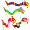 8 Pcs Chinese New Year Paper Dragon Decoration- 3D Chinese Paper Dragon Hanging Garland Crafts- Handheld Chinese Paper Dragon Toys for Kids New Year Gifts, Style 3 view 1