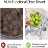 Sidmund Multi-functional Drain Basket - 2024 New Fruit Cleaning Bowl with Strainer Container, Kitchen Sink Food Catcher Drainer Rinser Vegetable Washing Filter over the Colander (1PC, Clear) view 3