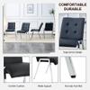 Ginxesh 63 Modern Glass Dining Table Set for 6,7 Piece Dining Table Set,0.3'' Tempered Glass Top Dinner Table and Black Faux Leather High Back Upholstered Dining Chairs for Dining Room,Kitchen view 4