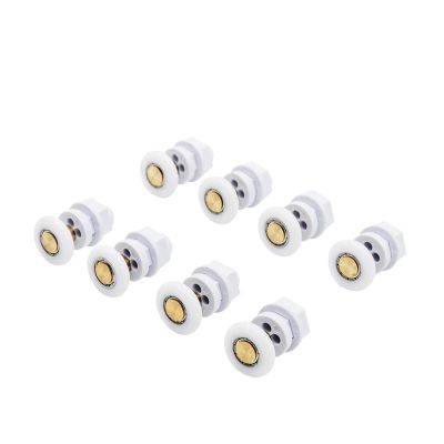 SBTRKT 4pcs-8pcs / Set Glass Door Sliding Casters, 19mm-27mm Nylon Roller, Brass Bearing, Shower Room Roller Accessories (Color : 8PCS-25MM)