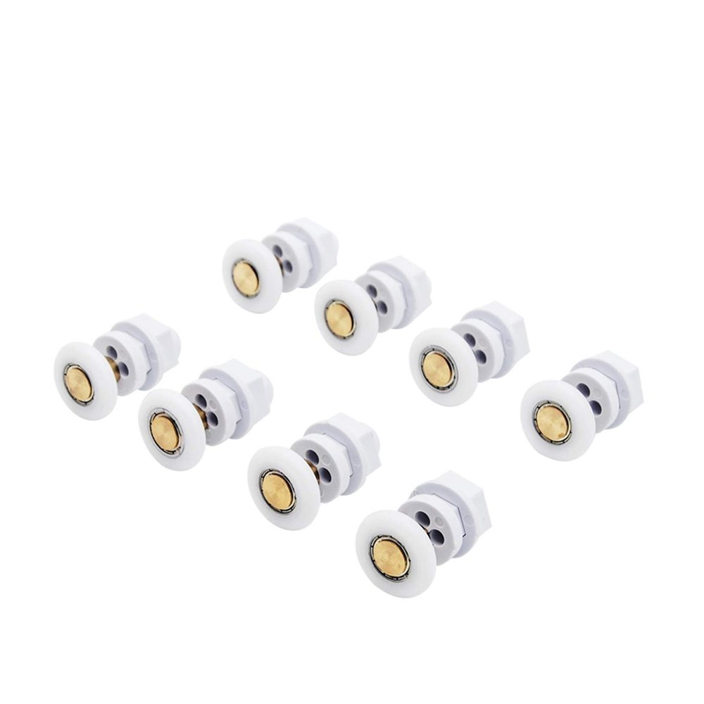 SBTRKT 4pcs-8pcs / Set Glass Door Sliding Casters, 19mm-27mm Nylon Roller, Brass Bearing, Shower Room Roller Accessories (Color : 8PCS-25MM)