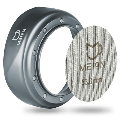 MEION Espresso Dosing Funnel and Puck Screen Set, Magnetic Coffee Funnel, Reusable Espresso Puck Screen, Espresso Tools Espresso Accessories (Silver, 54mm)