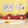 SOFTSEA Twin Size Race Car Bed with Wheels, Car Shaped Bed for Kids, Wood Car Bed Frame with Guardrails, Twin Car Shaped Bed for Boys Kids, No Box Spring Needed, Red view 3