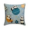 The HomeCentric Decorative Thow Pillow Covers Blue Pack of 2, 20"x20" (50x50 cm) Cotton Nursrey & Kids Pillows Throw Cushion Covers for Couch, Abstract Nursrey Style - Panda in Space view 1