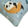 The HomeCentric Decorative Thow Pillow Covers Blue Pack of 2, 20"x20" (50x50 cm) Cotton Nursrey & Kids Pillows Throw Cushion Covers for Couch, Abstract Nursrey Style - Panda in Space view 2
