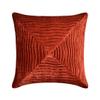 The HomeCentric Decorative Pillow Cases Rust Pack of 2, 22"x22" (55x55 cm) Velvet Striped, Textured & Patchwork Throw Pillow Cover for Sofa, Geometric Modern Style - Centric Wrap view 1