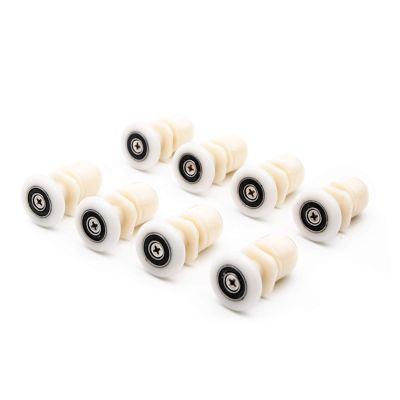 SBTRKT 8pcs 19mm-27mm Straight Plastic Rollers, Shower Glass Door Bearing Casters for Replacement, Sliding Cabinet Door Pulley. (Color : Diameter 19MM)