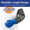 WUYANGXD 2Pair PVC Chemical Resistant Long Rubber Gloves Elbow Length,Heavy Duty Waterproof Gloves For Dishwashing Cleaning Chemical Pool Pond Acid Work, 25 Inches, Large-(Blue) view 3