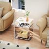 Acrylic End Table Record Player Table with Storage Shelf Clear Side Table Nightstand (15.7x19.7x11.8) (Clear) view 4