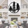 Pine Tree Metal Wall Art-Metal Pine Tree Art, Metal Minimalist Pine Wall Decor, Metal Tree Wall Art, Metal Wall Art, Nature and Forest Decor, Tree Decor Wall Hanging, Nature Lover Gift (18"x 18"| 47x47cm, Black) view 1
