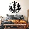 Pine Tree Metal Wall Art-Metal Pine Tree Art, Metal Minimalist Pine Wall Decor, Metal Tree Wall Art, Metal Wall Art, Nature and Forest Decor, Tree Decor Wall Hanging, Nature Lover Gift (18"x 18"| 47x47cm, Black) view 2