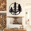 Pine Tree Metal Wall Art-Metal Pine Tree Art, Metal Minimalist Pine Wall Decor, Metal Tree Wall Art, Metal Wall Art, Nature and Forest Decor, Tree Decor Wall Hanging, Nature Lover Gift (18"x 18"| 47x47cm, Black) view 4