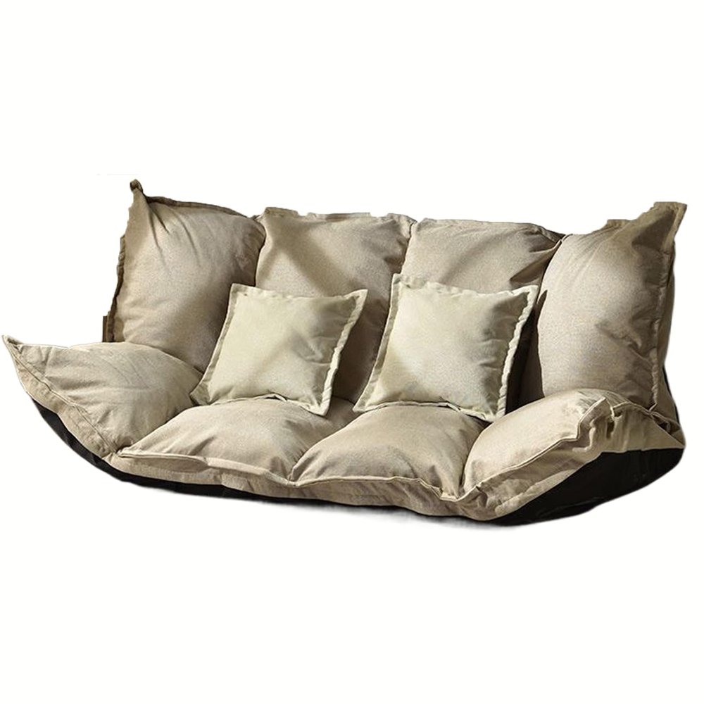 ESRADA Giant Bean Bag Chair Bed for Adults,Convertible Beanbag Folds from Lazy Chair to Floor Mattress Bed,5-Position Adjustable Armrest and Backrest champagne-130cm/51inch