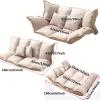 ESRADA Giant Bean Bag Chair Bed for Adults,Convertible Beanbag Folds from Lazy Chair to Floor Mattress Bed,5-Position Adjustable Armrest and Backrest champagne-130cm/51inch view 2