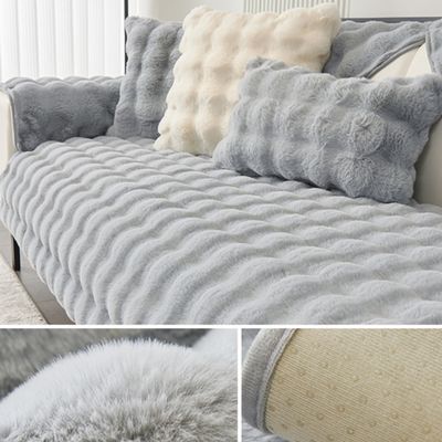 Sofa Covers Washable Sectional Couch Covers for 3 Cushion Couch Sofa Pet Friendly Sofa Slipcovers Funny Fuzzy Couch Protector Cover Super Cozy Plush Non-Slip Sofa Cover(Only 1 Piece/Not All Set) ( Col