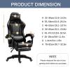 ZRCYXDW Stretch Velvet Gaming Chair Cover, Removable Computer Chair Slipcover with Armrest Covers, Washable Gaming Chair Seat Cover - Taupe - Large view 3