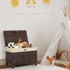 Honjourai Wicker Storage Basket with Lid,Rattan Shelf Basket with Removable Liner Bag,65L Storage Bin,Storage Trunk with Heightened Feet,Storage Container for Wardrobe,Home Organizer view 4
